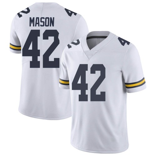 Ben Mason Michigan Wolverines Men's NCAA #42 White Limited Brand Jordan College Stitched Football Jersey HNO3354OH